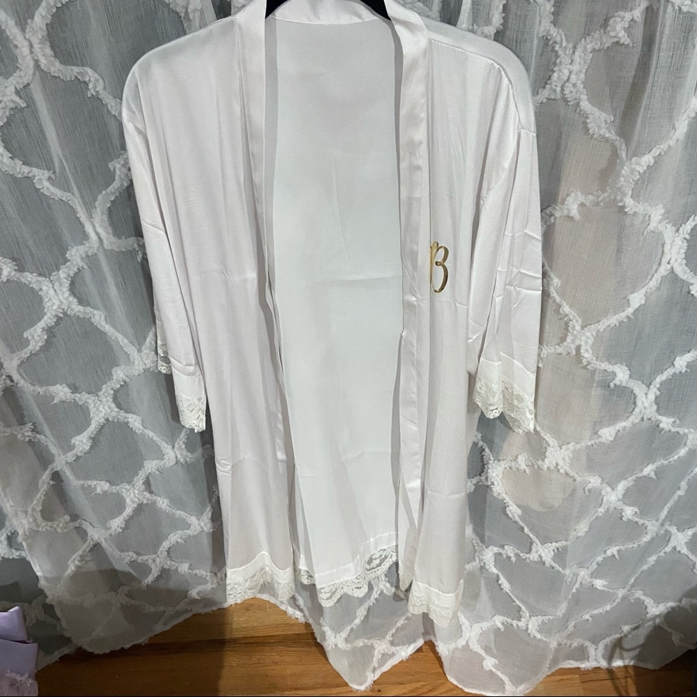 White satin robe